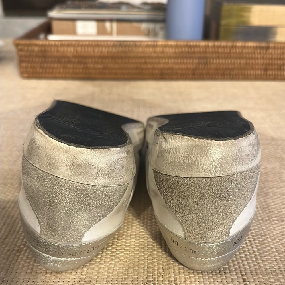 Golden Goose Silver and White Sneakers sz 40 - Picture 3 of 7